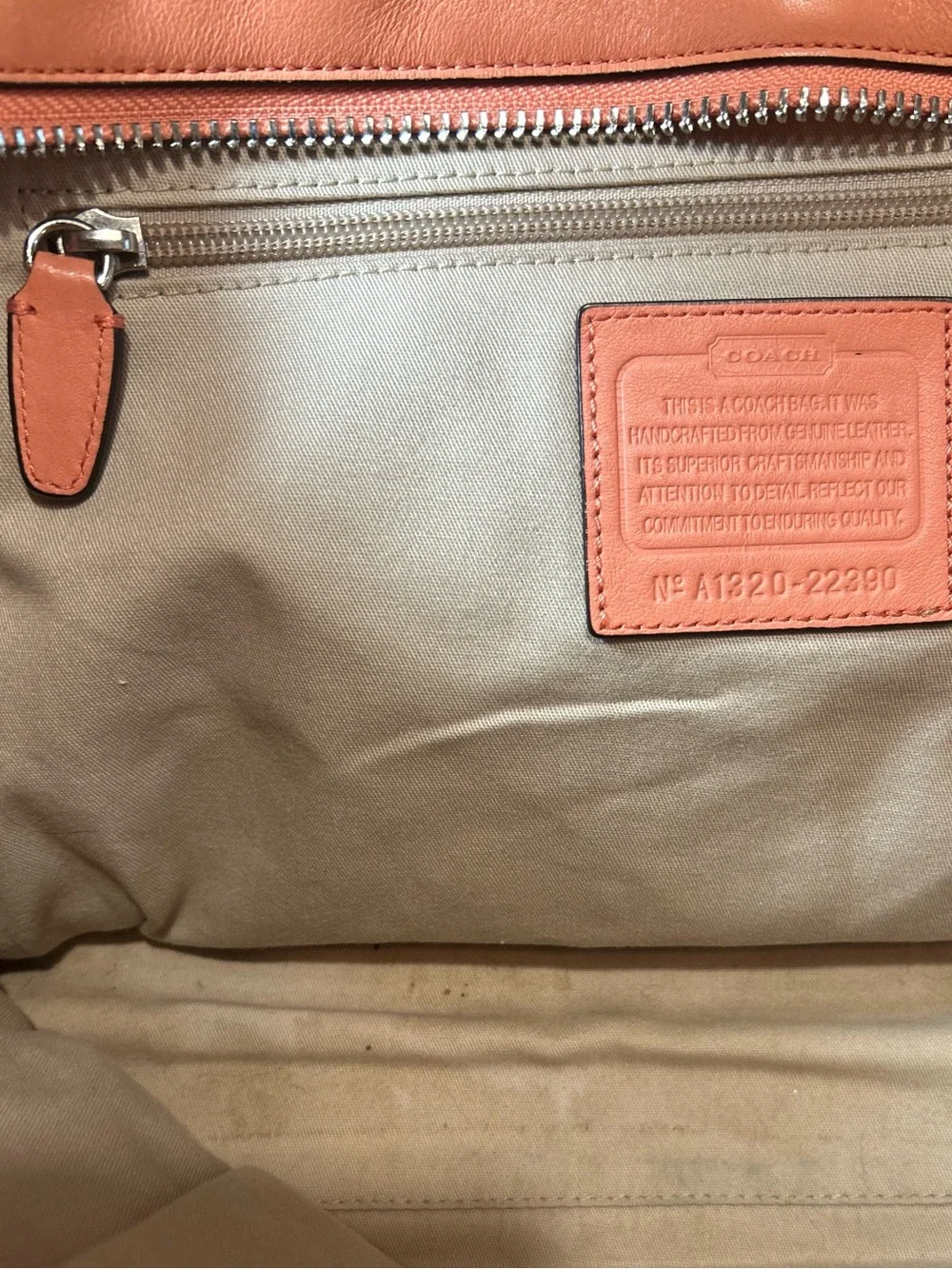 Coach Legacy Perforated Medium Candace Carryall in a coral Leather w Tassels